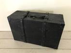 Antieke zwarte Franse houten koffer handgemaakt, Antiek en Kunst, Antiek | Woonaccessoires, Ophalen of Verzenden