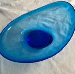 Vintage design kobaltblauw glazen schaal decoratie, Ophalen of Verzenden, Zo goed als nieuw, Rond, Glas