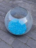 Glazen Vissenkom met blauwe steentjes, Ophalen, Blauw, Minder dan 50 cm, Glas