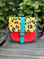 Leren tas: rood blauw, Ophalen of Verzenden, Nieuw, Blauw, Handtas