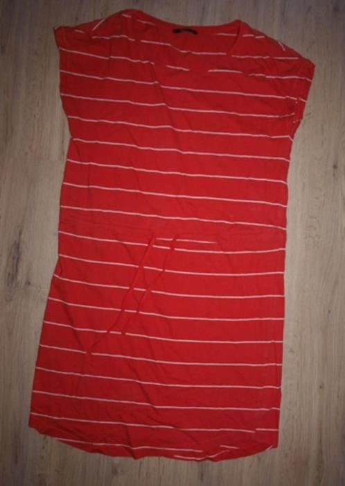 Rood Wit Gestreepte Jurk Only (M), Kleding | Dames, Jurken, Gedragen, Maat 38/40 (M), Rood, Knielengte, Ophalen of Verzenden