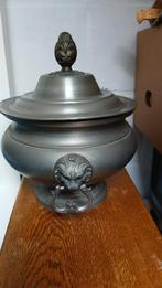 Antieke Tinnen Soepterrine met Deksel, Antiek en Kunst, Antiek | Tin, Ophalen of Verzenden