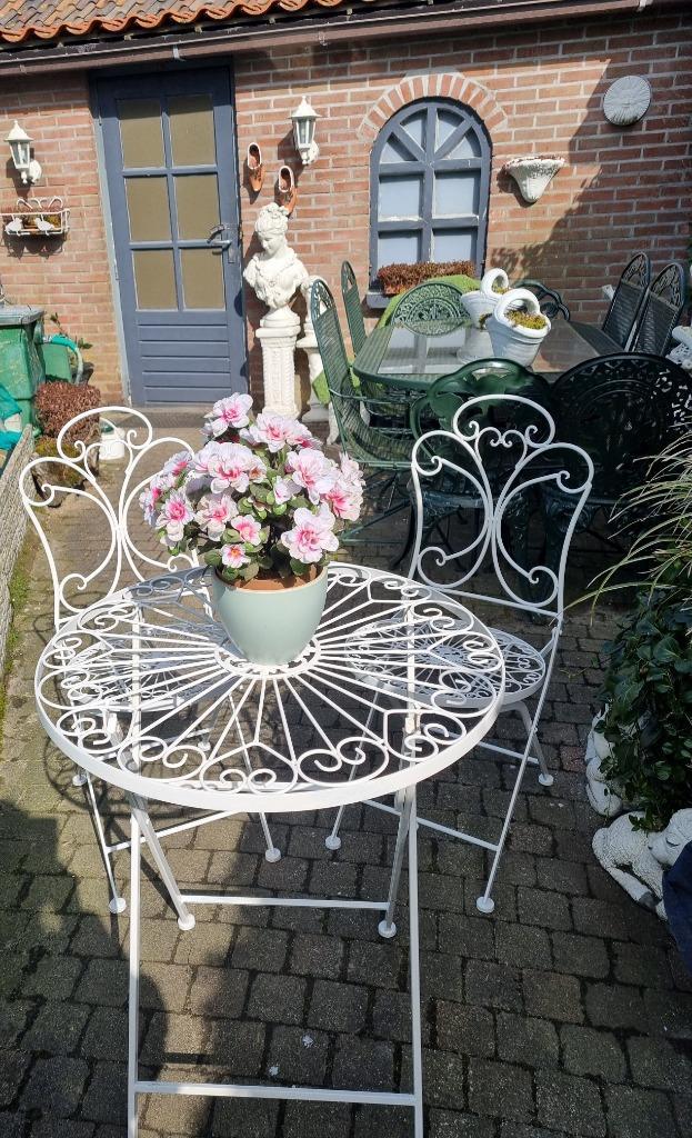 *** ANTIEKE BISTROSET ***, Tuin en Terras, Tuinsets en Loungesets, Zo goed als nieuw, Tuinset, Aluminium, 2 zitplaatsen, Eettafel