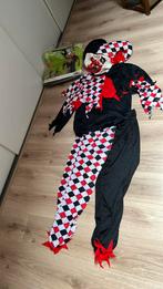 Crazed jester costume carnaval scary clown L Halloween, Ophalen of Verzenden, Zo goed als nieuw, Carnaval