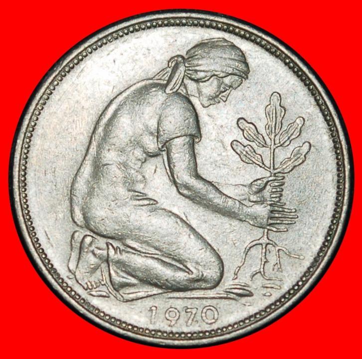 ⰆNOT COMMUNIST 1949-2001: GERMANY 50 PFENNIG 1970D DISCOVERY, Postzegels en Munten, Munten | Europa | Niet-Euromunten, Losse munt