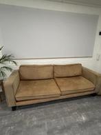 3-zits bank cognac met poef, Ophalen, 250 tot 300 cm, Gebruikt, Driepersoons