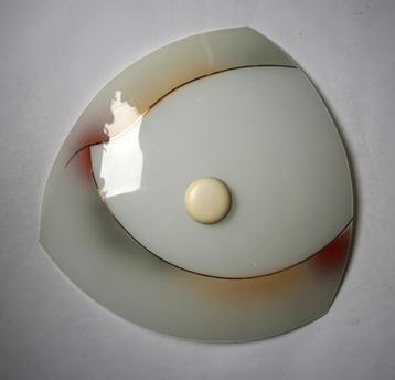 vintage jaren '60/'50 schaal plafondlamp/plafonnière glas D beschikbaar voor biedingen