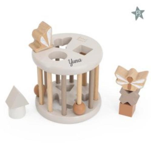 Label Label Nougat Houten Rollende Vormenstoof ( met naam ), Kinderen en Baby's, Kraamcadeaus en Geboorteborden, Nieuw, Kraamcadeau