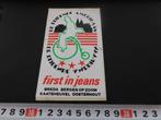 sticker de rijdende amerikaan hoge bi fiets first in jeans, Ophalen, Zo goed als nieuw, Bedrijf of Vereniging