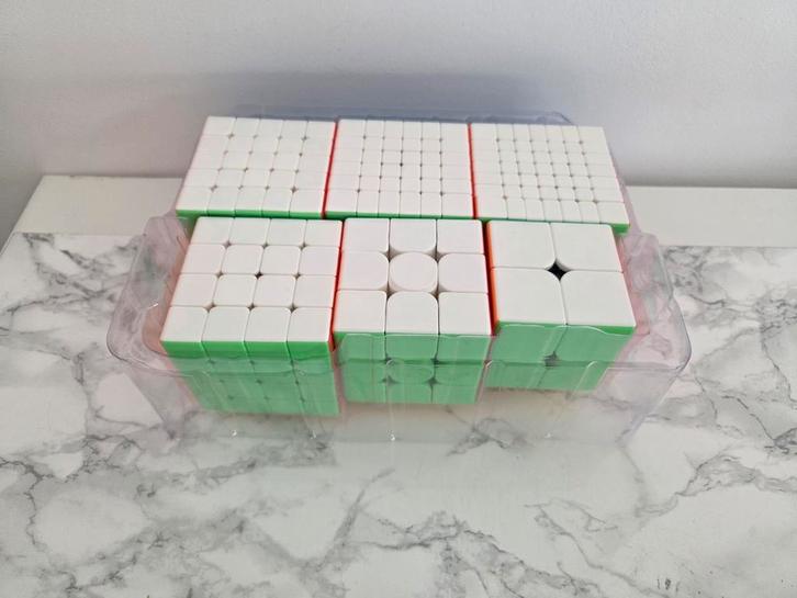 Rubiks kubussen set 2X2 tot 7X7, Hobby en Vrije tijd, Denksport en Puzzels, Zo goed als nieuw, Rubik's of 3D-puzzel, Minder dan 500 stukjes