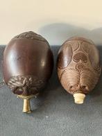 Antieke Bugbear kruitfles kruithoorn coconut pistool sailor, Ophalen of Verzenden