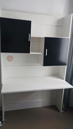Bureau wit met kastjes 120x62x195, Huis en Inrichting, Bureaus, Ophalen, Gebruikt, Bureau