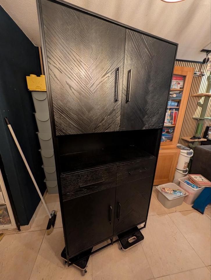 Zwarte Pronto woonkamerkast - Zo goed als nieuw!, Huis en Inrichting, Kasten | Kledingkasten, Zo goed als nieuw, 150 tot 200 cm
