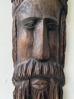 Houten Masker - Handgesneden Jezus met doornenkroon, Ophalen of Verzenden