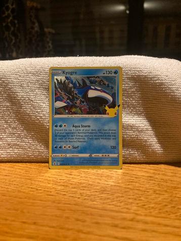 Kyogre Celebrations Pokémon Kaart beschikbaar voor biedingen