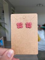 Pink golden flower earrings, Sieraden, Tassen en Uiterlijk, Oorbellen, Nieuw, Overige materialen, Ophalen of Verzenden