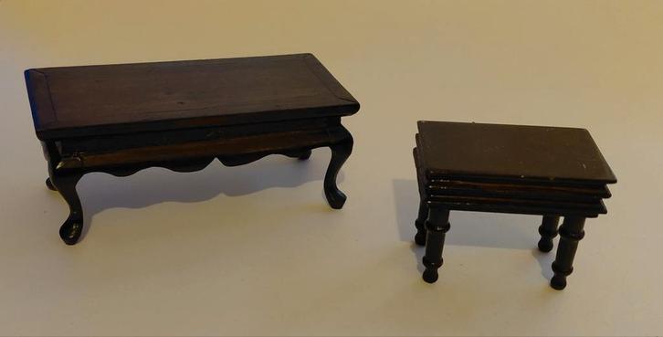 Salontafel Poppenhuis 1:12 - Vintage Look, Verzamelen, Poppenhuizen en Toebehoren, Poppenhuis, Ophalen of Verzenden