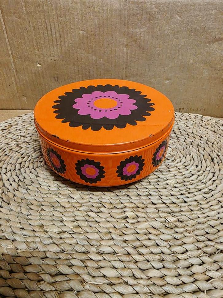 Vintage koektrommel,Brabntia Patrice,koekblik,grote bloem, Verzamelen, Retro, Huis en Inrichting, Ophalen of Verzenden
