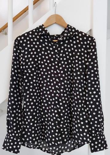 2 blouses zwartwit met print van Hema maat S/M beschikbaar voor biedingen