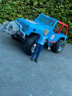Bruder Jeep met Poppetje & Lier - Zeer Goede Staat!, Kinderen en Baby's, Speelgoed | Speelgoedvoertuigen, Ophalen of Verzenden