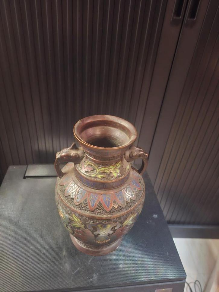 Japanse bronzen/ koperlegering cloisonne, Antiek en Kunst, Antiek | Vazen, Ophalen