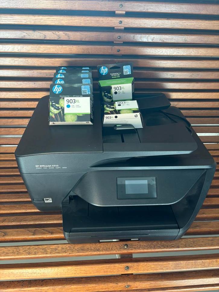 HP OfficeJet 6950 Inkjetprinter met cartridges, Computers en Software, Printers, Zo goed als nieuw, Printer, Ophalen