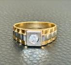 Rolex ring 18 karaat goud/ bicolor/ natuurlijke VS diamant!, 20 of groter, Heer, Ophalen of Verzenden, Met edelsteen