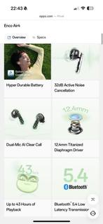 OPPO Enco Air 4 True Wireless Noise Cancelling Earbuds, Ophalen of Verzenden, Zo goed als nieuw, Overige merken