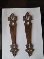 Antieke zware sleutelplaten Brons/koper, Verzenden, Gebruikt, Chroom, Slot