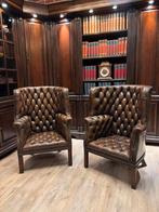 Twee Georgiaanse fauteuils met tonvormige rugleuning, Ophalen, Gebruikt, Info@chesterfieldjunkie.nl, Chesterfield