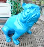 Enorme blauwe buldog in kunsthars, Ophalen of Verzenden