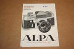 Zeldzame catalogus - Alpa fototoestellen e.d. - Ca 1965 !!, Boeken, Catalogussen en Folders, Nieuw, Ophalen of Verzenden, Catalogus