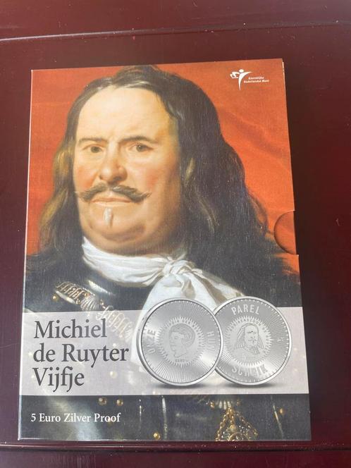 Michiel de Ruyter Vijfje - Zilver Proof Set, Postzegels en Munten, Munten | Nederland, Setje, Euro's, Koningin Beatrix, Zilver
