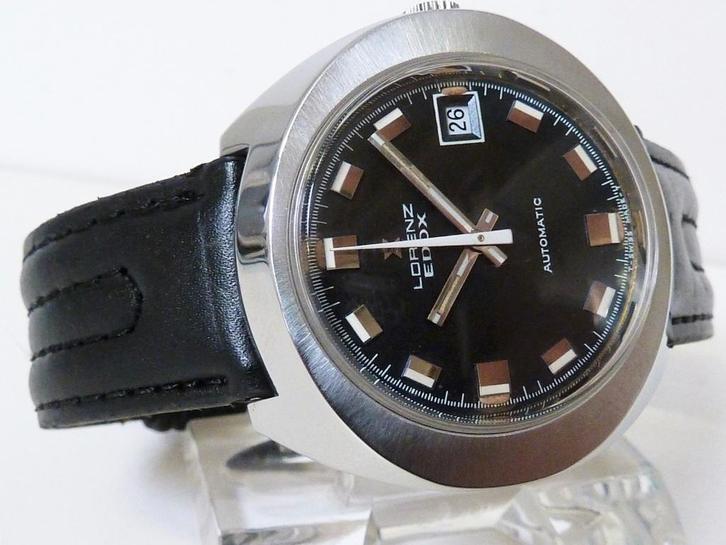Edox Lorenz Automatic, Sieraden, Tassen en Uiterlijk, Horloges | Antiek, Polshorloge, Overige merken, Staal, 1960 of later, Met bandje