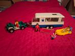 Vintage Playmobil caravan, jeep en boot, Ophalen of Verzenden