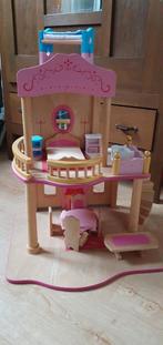 Compleet houten poppenhuis met meubels, Ophalen of Verzenden, Zo goed als nieuw, Poppenhuis