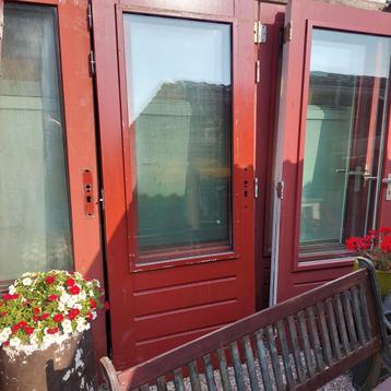 Hardhouten Merbau buitendeur met dubbelglas 183 x 201,5 beschikbaar voor biedingen