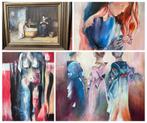 Olieverfschilderij van drie dames in kimono's, Ophalen