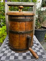 Mooie oude antieke boterkarn ton hout, Ophalen of Verzenden