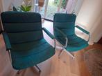 2 Artifort draaifauteuils met Groene Bekleding, Ophalen, Gebruikt, Minder dan 75 cm, Vintage