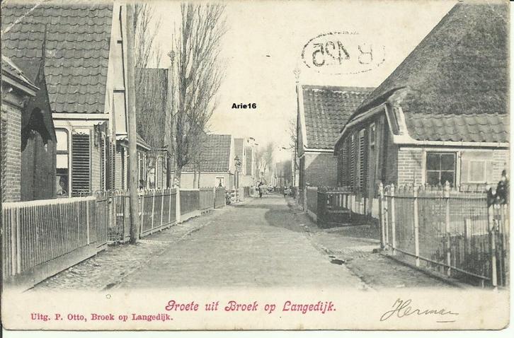 Broek op Langendijk, Verzamelen, Ansichtkaarten | Nederland, Gelopen, Noord-Holland, Voor 1920, Verzenden