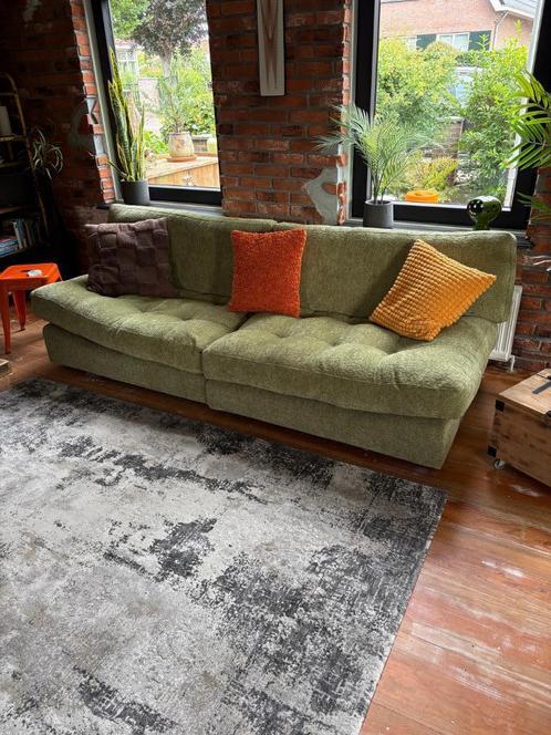 lounge bank, Huis en Inrichting, Banken | Bankstellen, Zo goed als nieuw, Rechte bank, Vierpersoons of meer, 75 tot 100 cm, Hout