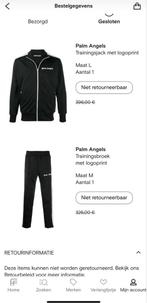 Palm Angels Trainingspak Zwart Maat L en M FARFETCH., Ophalen of Verzenden, Nieuw, Maat 52/54 (L), Zwart