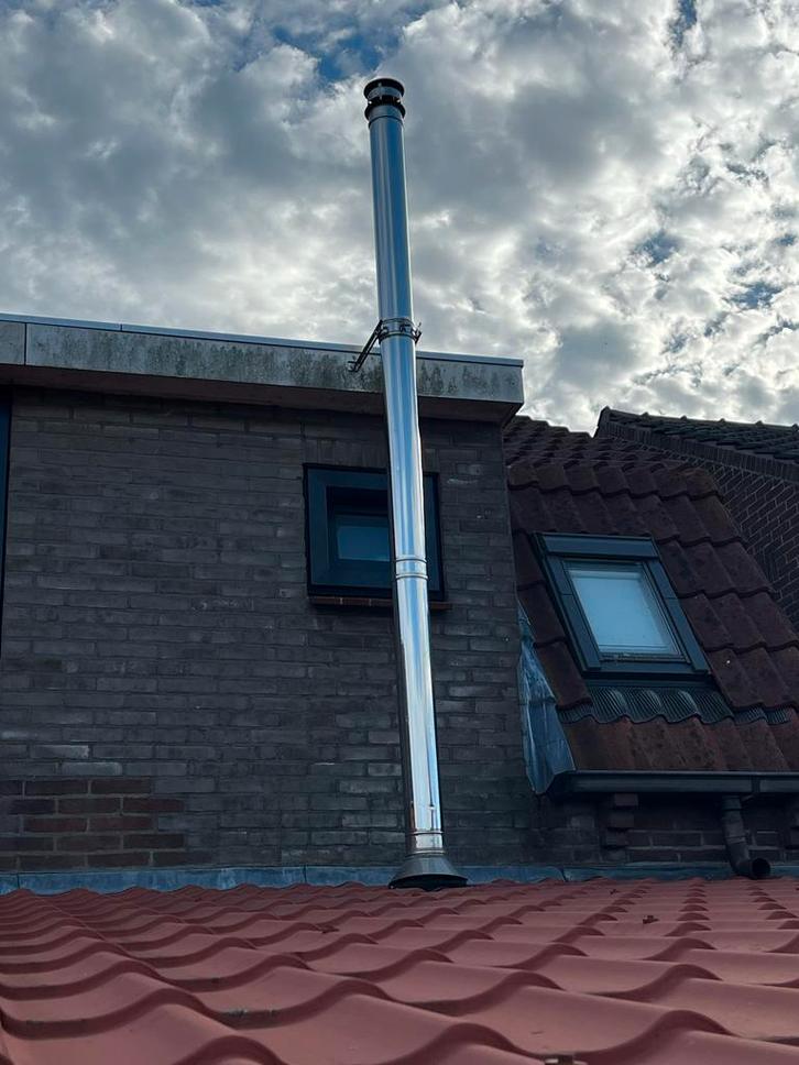 Dubbelwandige Kachelpijp + Dak/Muurdoorvoer - Pellet/Hout, Doe-het-zelf en Verbouw, Verwarming en Radiatoren, Gebruikt, Kachel