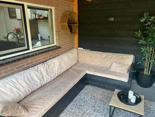 steigerhouten loungebank, Tuin en Terras, Tuinsets en Loungesets, Gebruikt, Loungeset, Steigerhout, 5 zitplaatsen, Bank, Ophalen