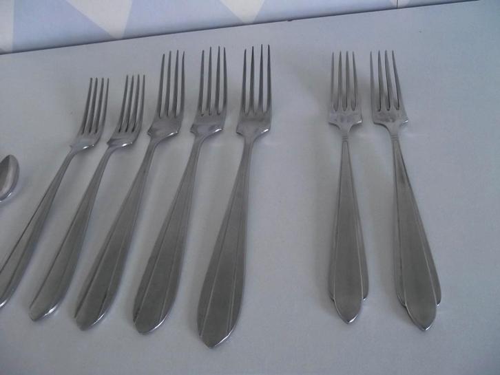 11 stuks vintage Voorschoten bestek RVS Safira 1930-1945 p s, Antiek en Kunst, Antiek | Bestek, Ophalen of Verzenden