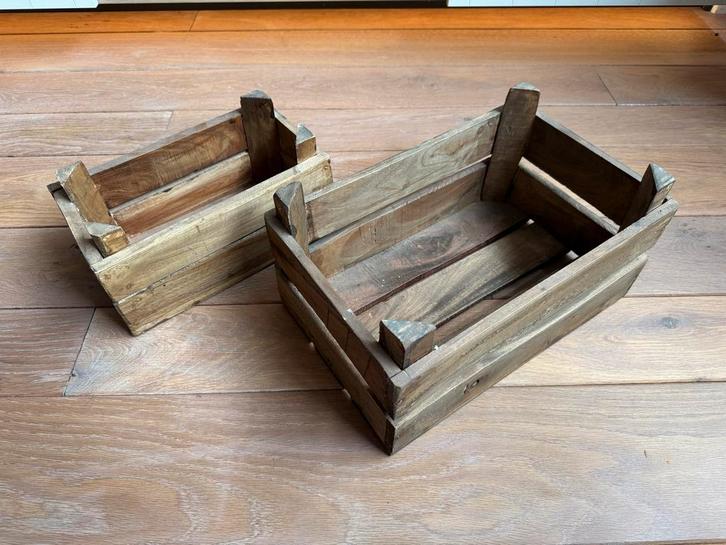 Vintage Houten Kistjes, Huis en Inrichting, Woonaccessoires | Kisten, Gebruikt, Minder dan 50 cm, Overige houtsoorten, Ophalen of Verzenden