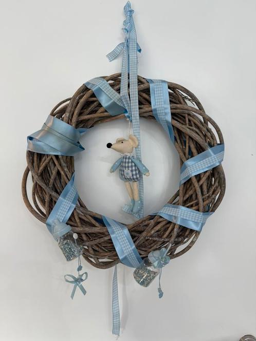 Geboorte krans, Jongen. 2 stuks., Kinderen en Baby's, Kraamcadeaus en Geboorteborden, Zo goed als nieuw, Geboortebord, Ophalen of Verzenden