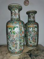 antiek paar chinese porcelein verte vazen, Ophalen of Verzenden