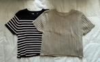 2 ribgebreide tops (H&M, maat 146/152), Meisje, H&M, Ophalen of Verzenden, Zo goed als nieuw